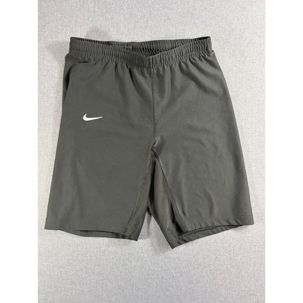Nike Dri-FIT Women Black Compression Biker Shorts Athletic Running Made in USA